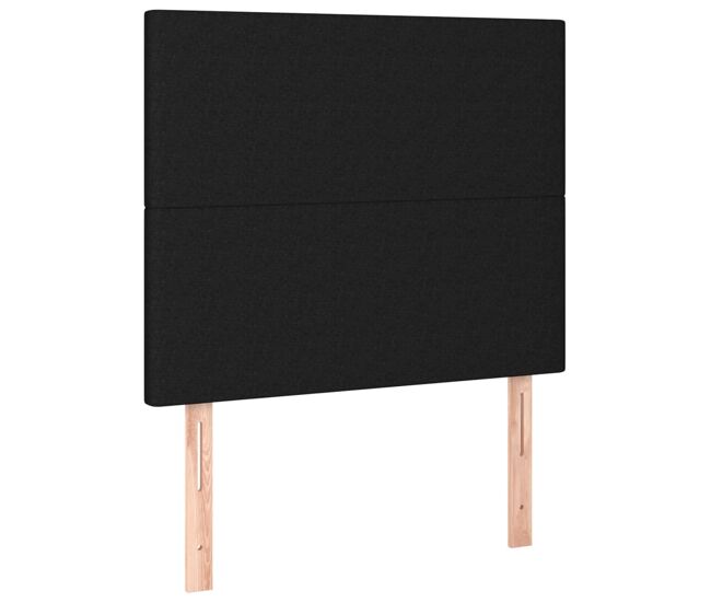 Vidaxl cabeceira preta 100x5x118/128 cm tecido
