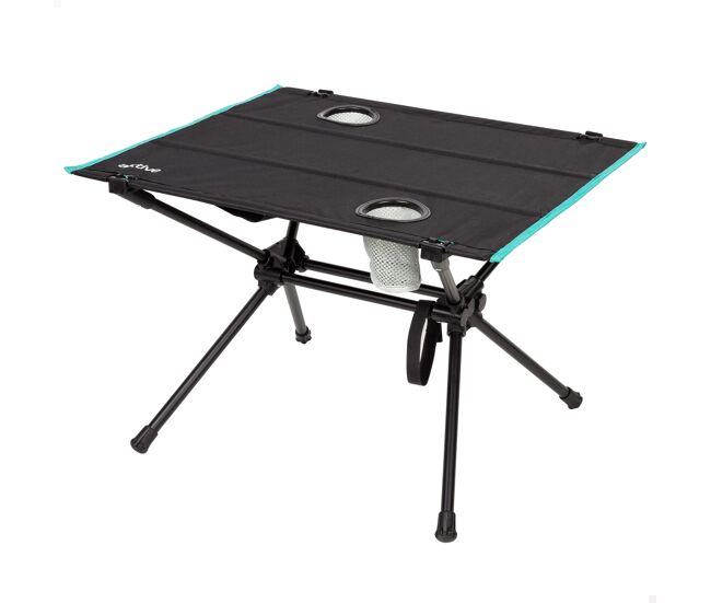 Aktive mesa de acampamento dobrável 62x56x42 cm com porta-copos