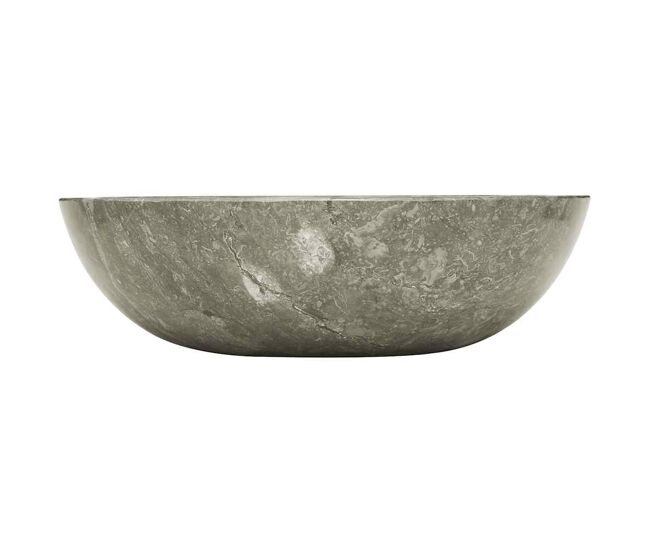 Vidaxl lavatório ø40x12 cm mármore cinzento