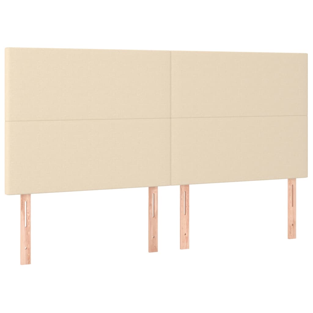 Vidaxl cabeceira creme 180x5x118/128 cm tecido