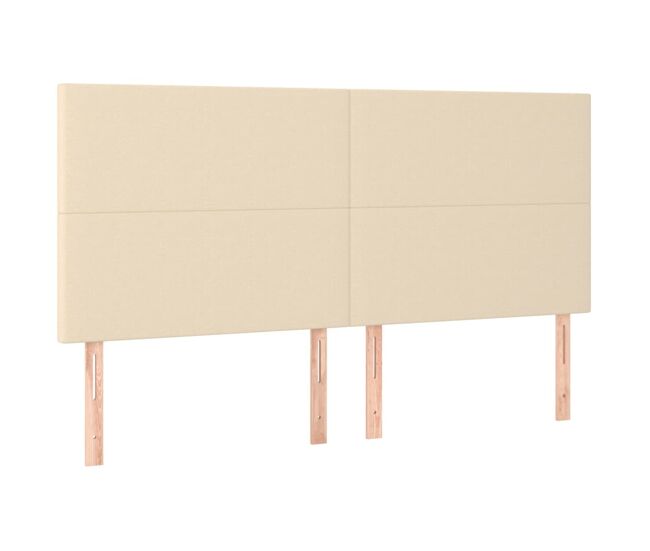 Vidaxl cabeceira creme 180x5x118/128 cm tecido
