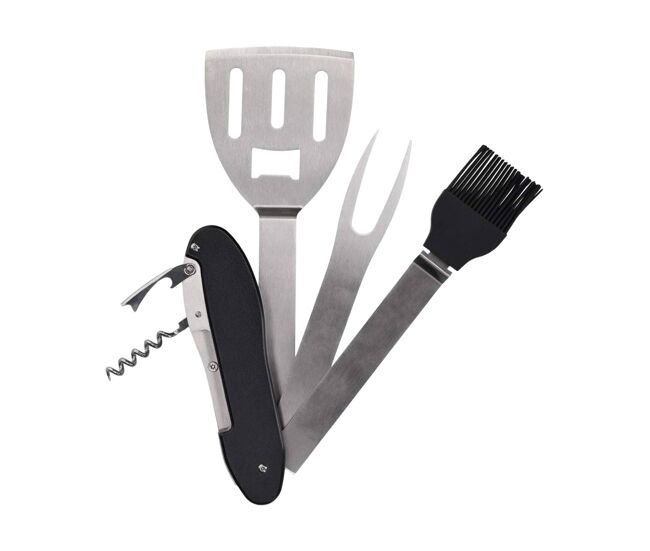 Conjunto multiferramenta well home 5in 1 para grelhar com alças pp pretas