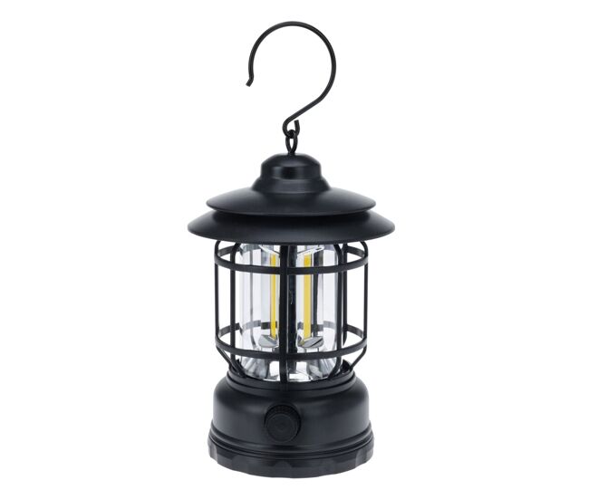 Well home camping light ø11,5x17,8cm com 3 lâmpadas e recarregável usb cor preto