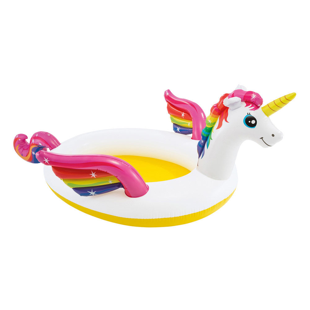 Piscina insuflável intex unicórnio & pulverizador
