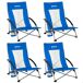 Aktive Pacote de 4 cadeiras de praia dobráveis com bolso Aktive Pacote de 4 cadeiras de praia dobráveis com bolso Azul