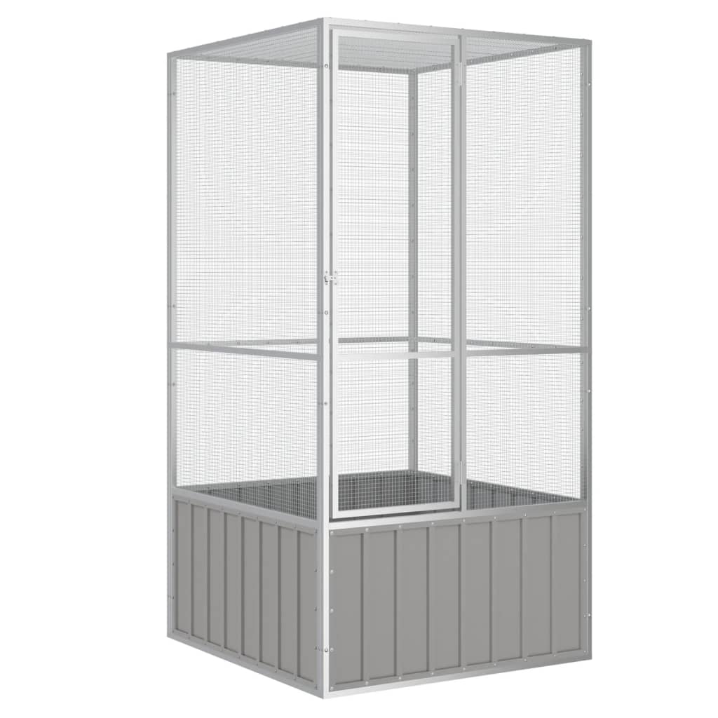 Vidaxl gaiola p/ pássaros 111x107x211,5 cm aço galvanizado cinzento