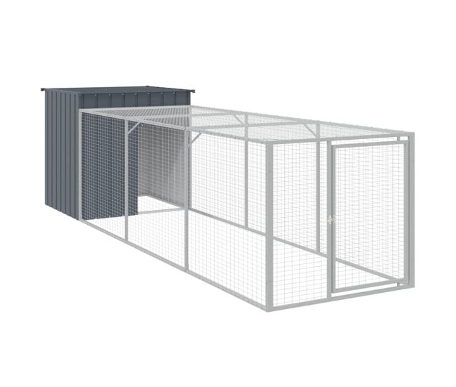Vidaxl galinheiro com anexo 110x405x110 cm aço galvanizado antracite