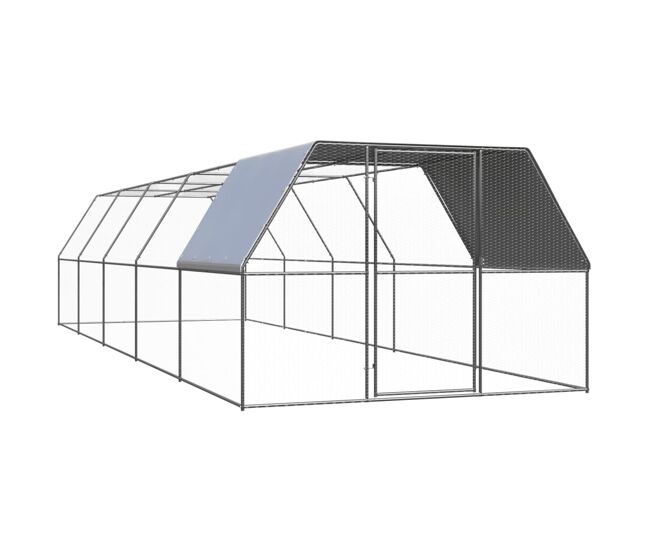 Vidaxl galinheiro de exterior 3x10x2 m aço galvanizado
