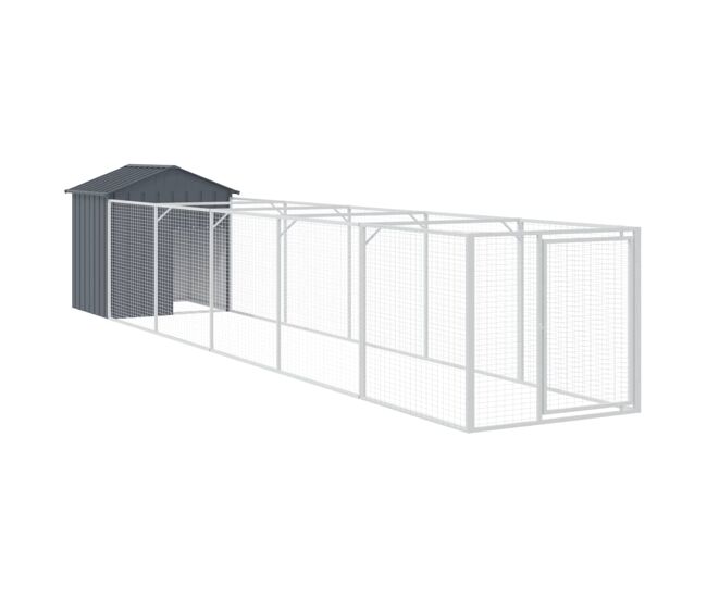 Vidaxl casota para cães com telhado aço galvanizado antracite