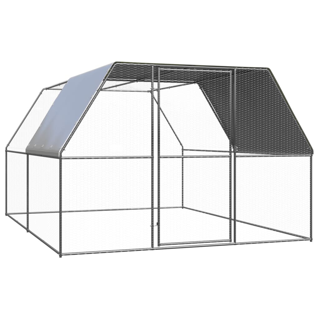 Vidaxl galinheiro de exterior 3x4x2 m aço galvanizado