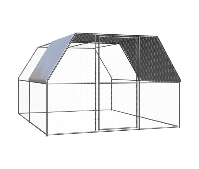 Vidaxl galinheiro de exterior 3x4x2 m aço galvanizado