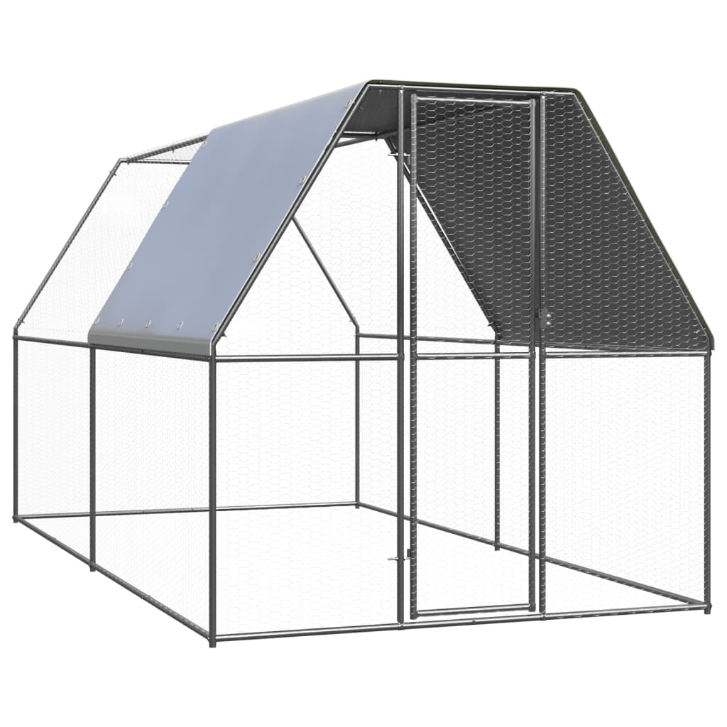 Vidaxl galinheiro de exterior 2x4x2 m aço galvanizado