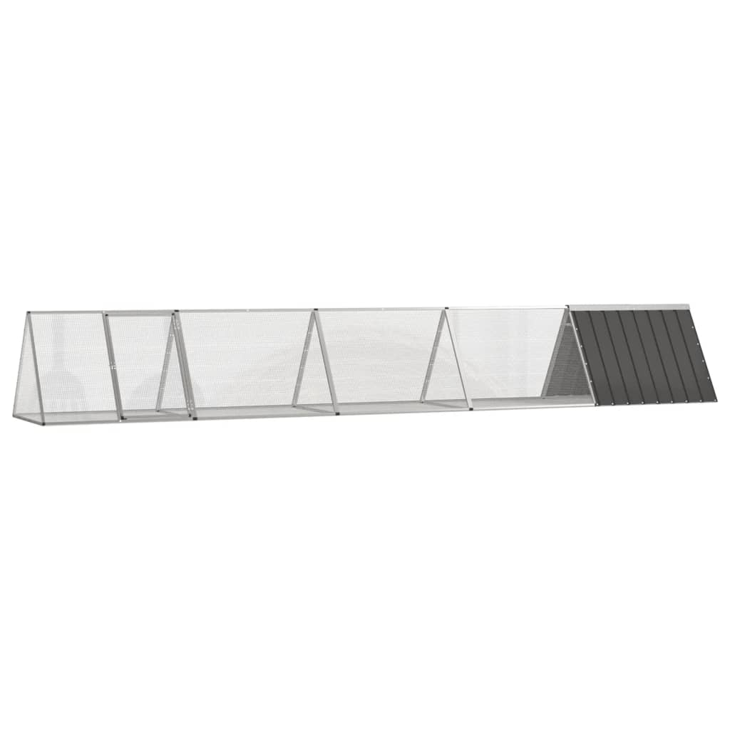 Vidaxl gaiola p/ coelhos 504,5x80,5x71 cm aço galvanizado antracite