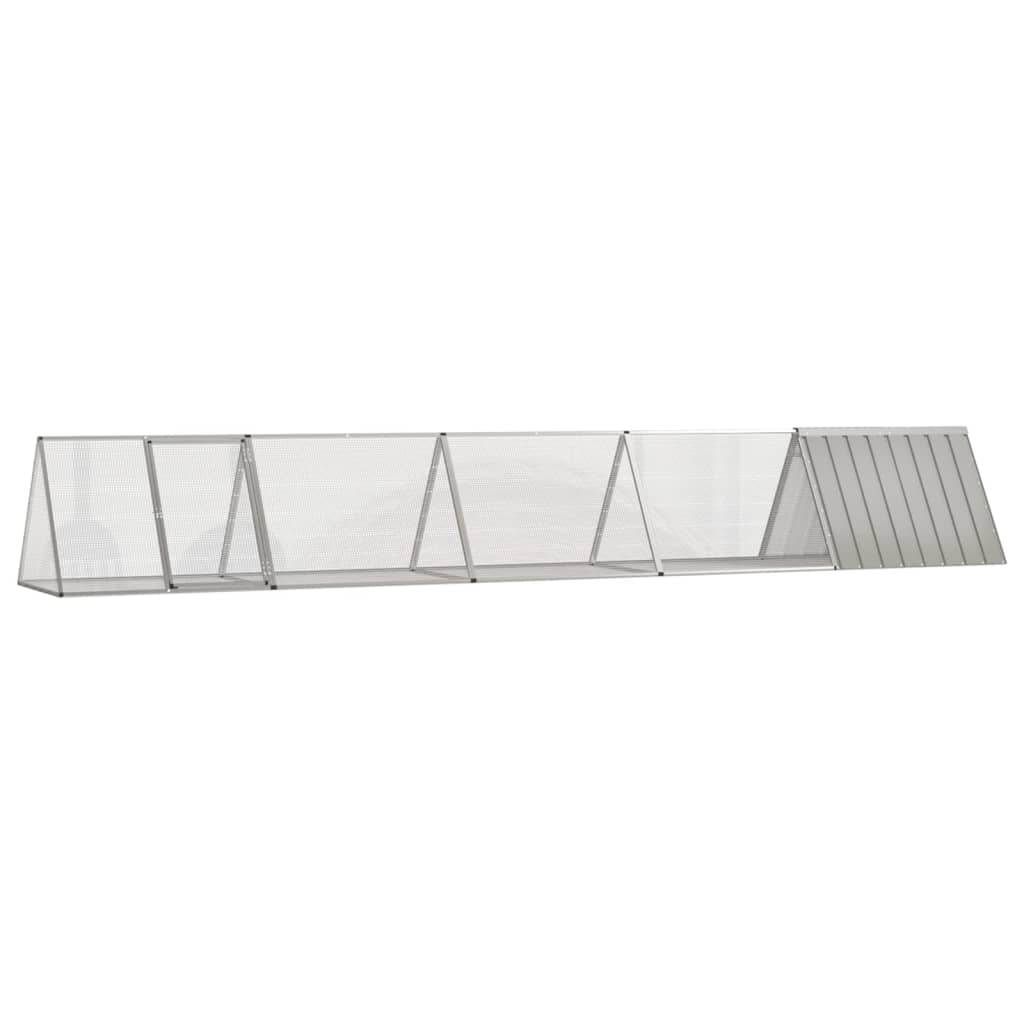 Vidaxl gaiola p/ coelhos 504,5x80,5x71 cm aço galvanizado cinzento