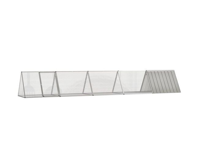 Vidaxl gaiola p/ coelhos 504,5x80,5x71 cm aço galvanizado cinzento