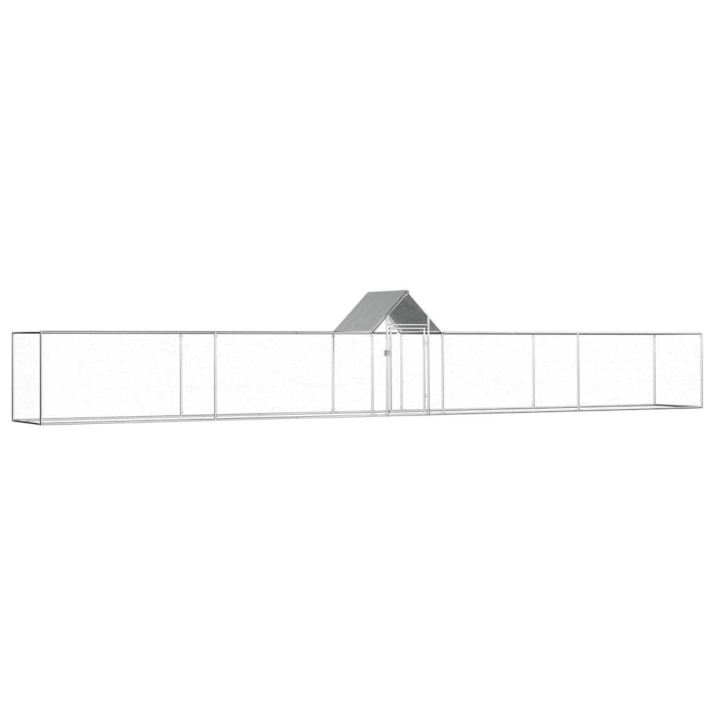 Vidaxl galinheiro 9x1x1,5 m aço galvanizado