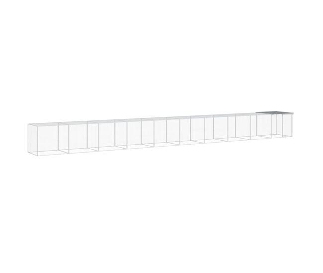 Vidaxl galinheiro com teto 1003x98x90 cm aço galvanizado cinza-claro