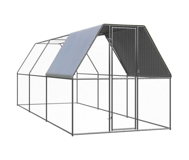 Vidaxl galinheiro de exterior 2x6x2 m aço galvanizado