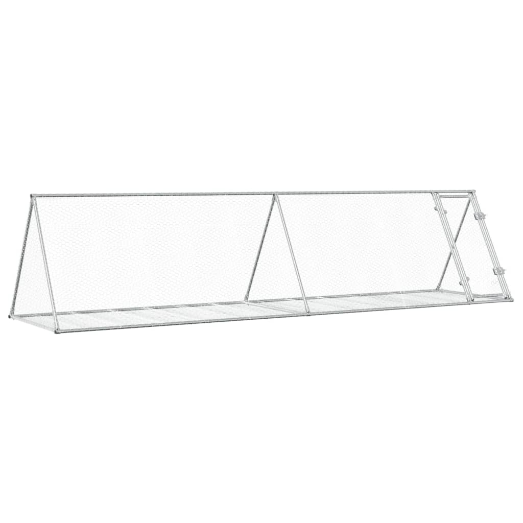 Vidaxl coelheira 400x105x91 cm aço galvanizado prateado