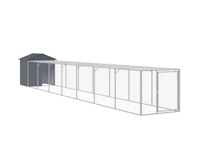 Vidaxl galinheiro com anexo 117x813x123 cm aço galvanizado antracite