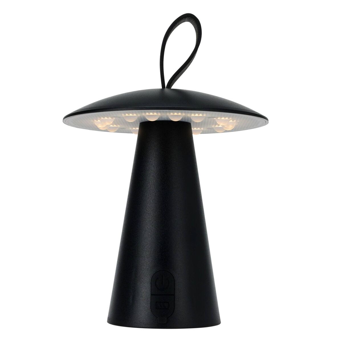 Candeeiro de mesa recarregável well home preto ø15x17cm
