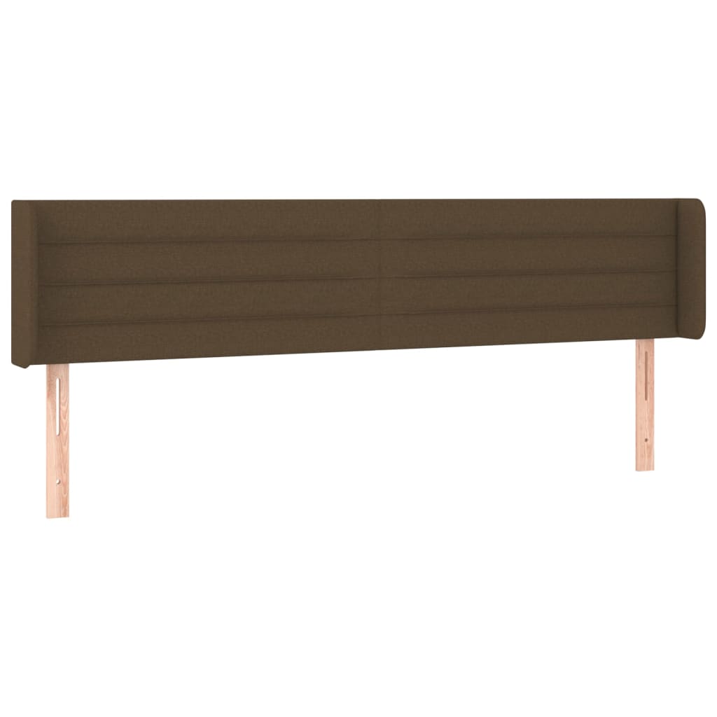 Vidaxl cabeceira de cama c/ abas tecido 183x16x78/88cm castanho-escuro