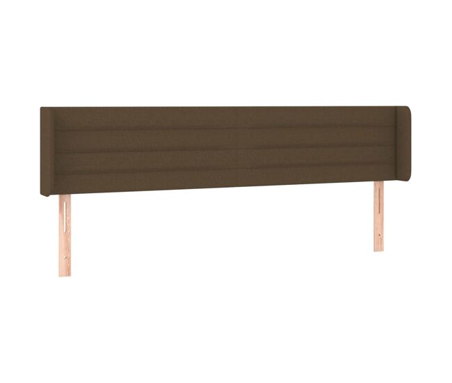 Vidaxl cabeceira de cama c/ abas tecido 183x16x78/88cm castanho-escuro