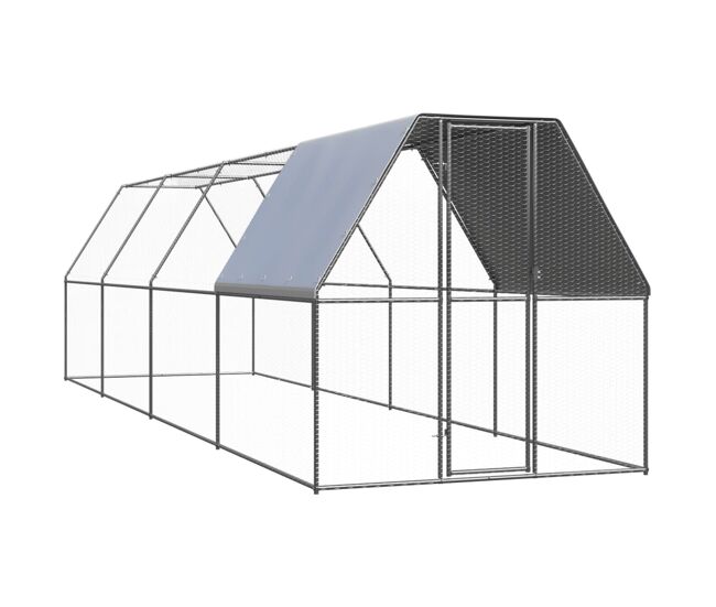 Vidaxl galinheiro de exterior 2x8x2 m aço galvanizado