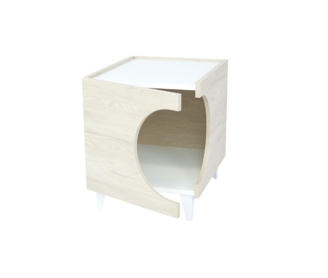 Bem home mesa de cabeceira com furo para animais de estimação branco 50x40x40cm