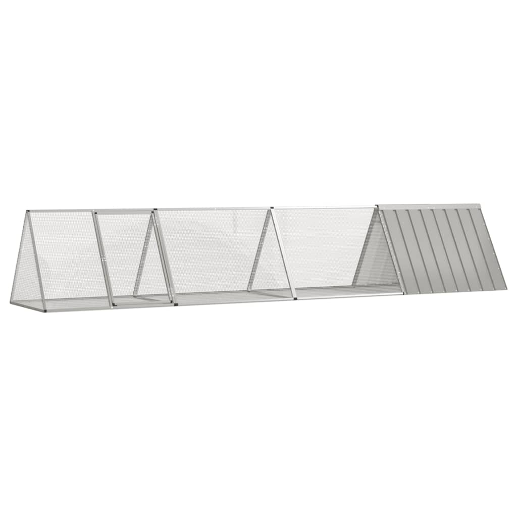 Vidaxl gaiola p/ coelhos 403,5x80,5x71 cm aço galvanizado cinzento