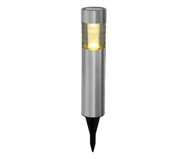 Well home luz solar em aço inox com abajur de vidro ø6x27cm