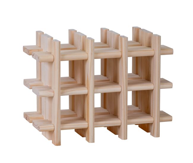 Well home adega modular para 9 garrafas em madeira 13,4x22x32,5cm