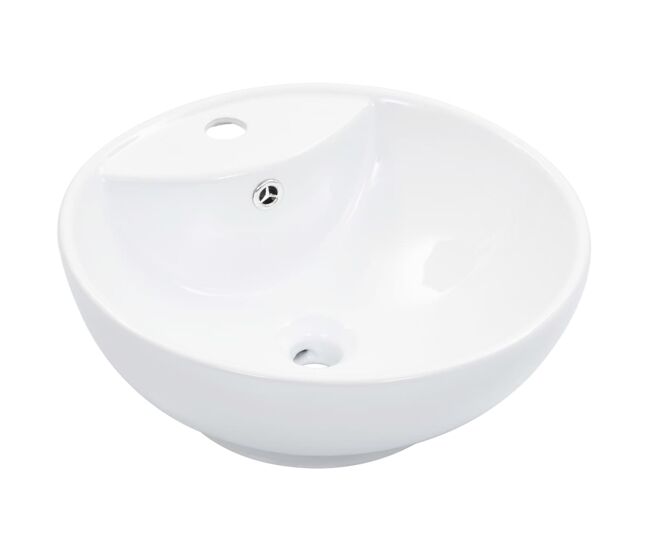 Vidaxl lavatório com extravasamento 46,5x18 cm cerâmica branco