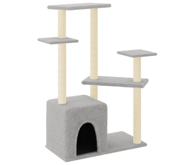 Vidaxl árvore p/ gatos c/ arranhadores sisal 107,5 cm cinza-claro