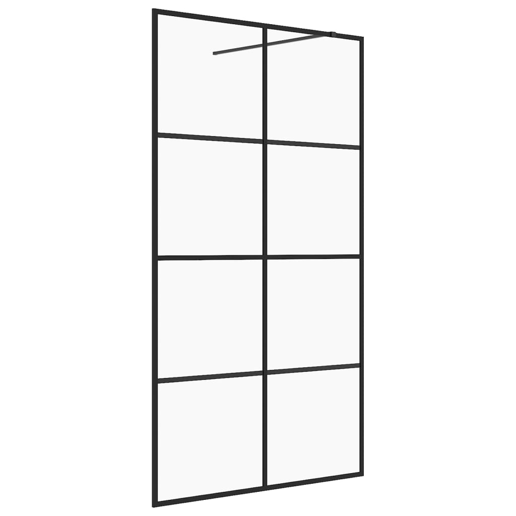 Vidaxl divisória de chuveiro c/ vidro transparente esg 115x195cm preto