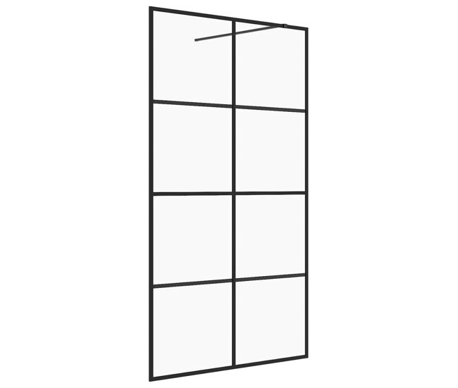 Vidaxl divisória de chuveiro c/ vidro transparente esg 115x195cm preto