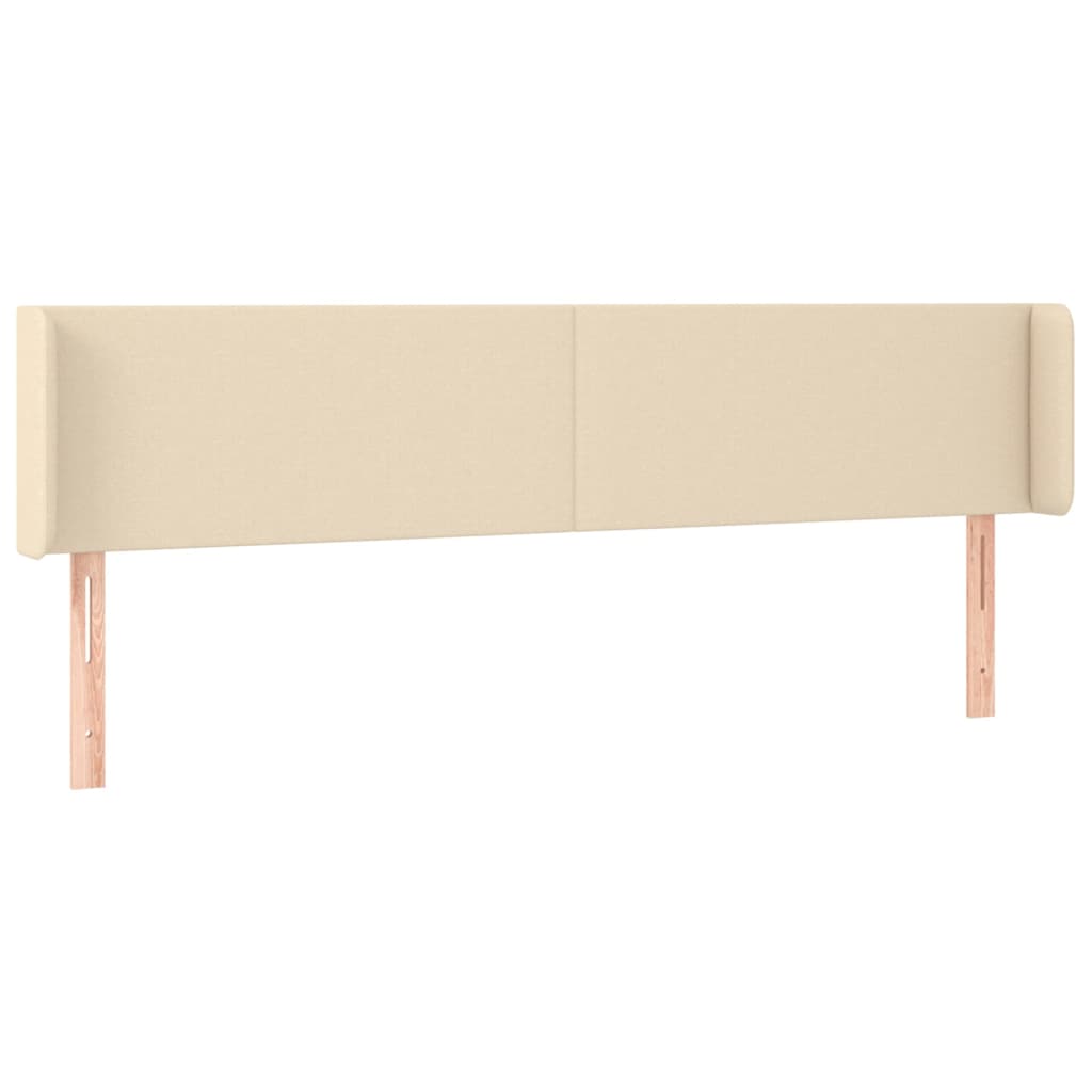 Vidaxl cabeceira de cama c/ abas tecido 203x16x78/88 cm creme