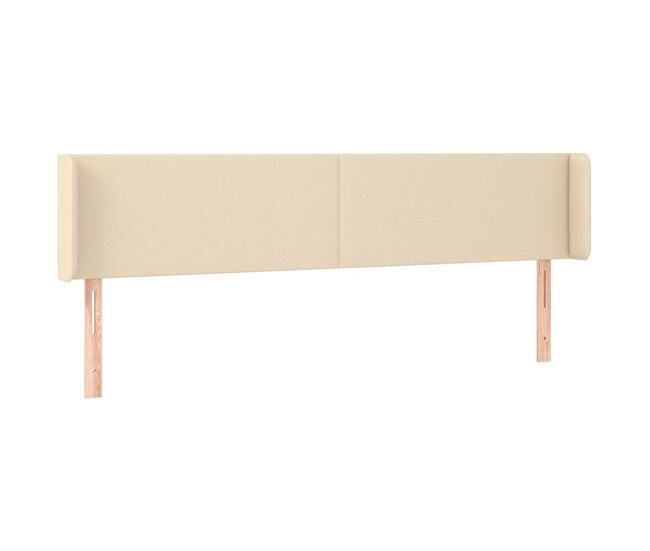 Vidaxl cabeceira de cama c/ abas tecido 203x16x78/88 cm creme