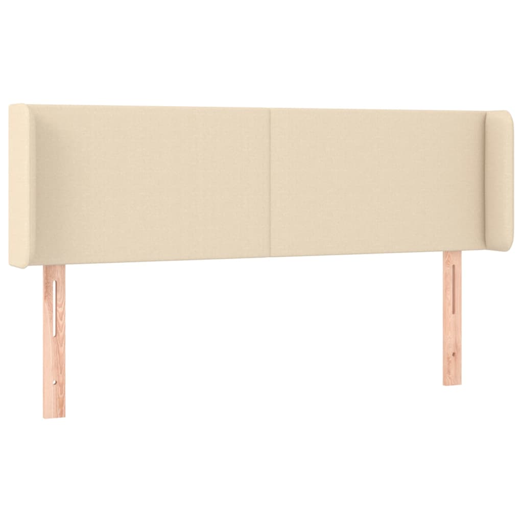 Vidaxl cabeceira de cama c/ abas tecido 147x16x78/88 cm creme