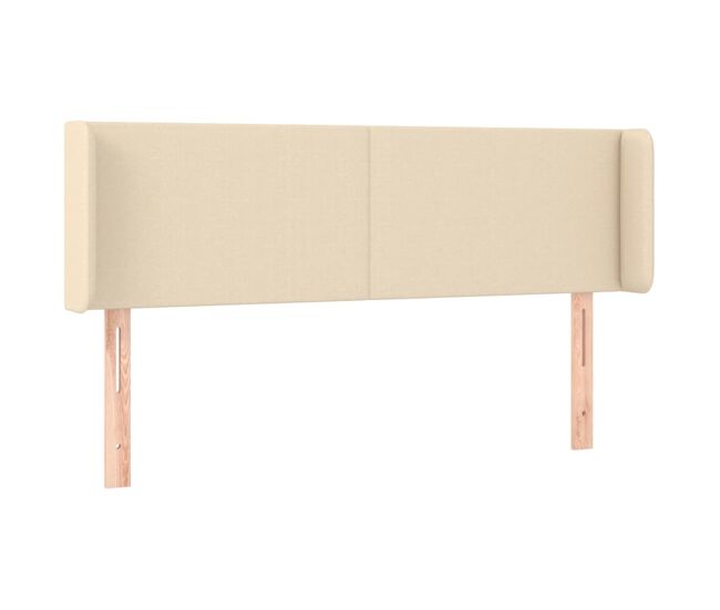 Vidaxl cabeceira de cama c/ abas tecido 147x16x78/88 cm creme