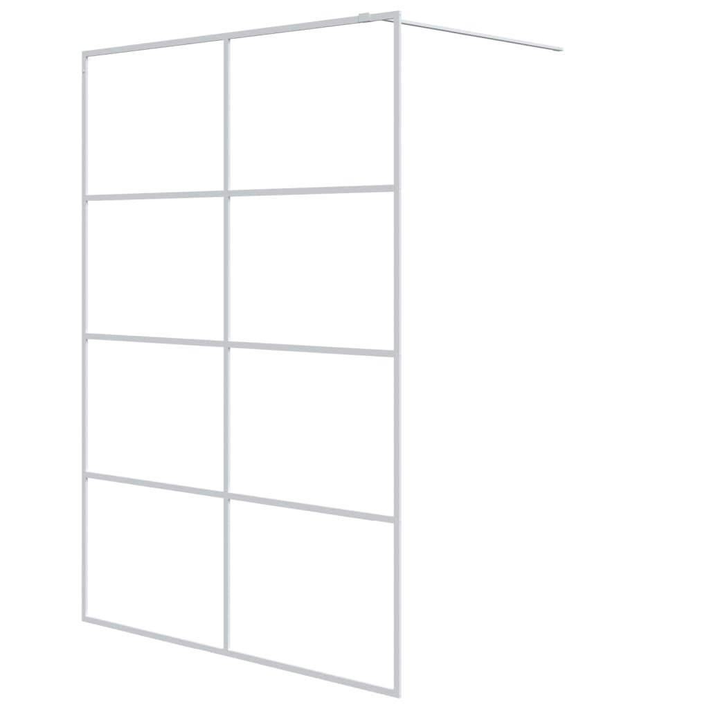 Vidaxl divisória de chuveiro 140x195 cm vidro transparente esg branco