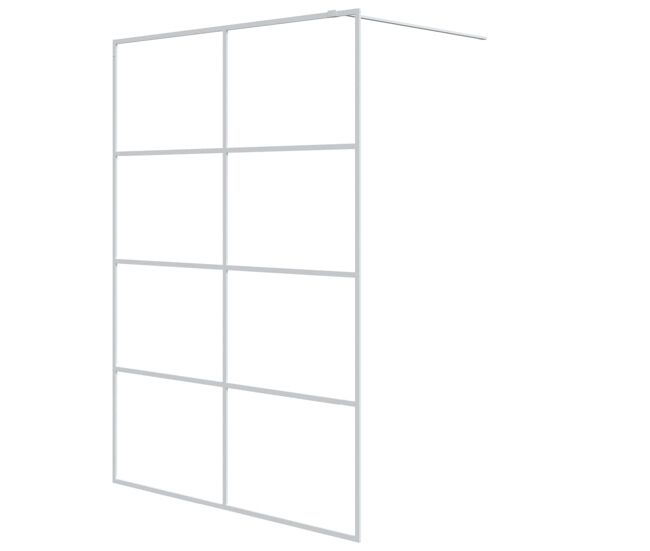 Vidaxl divisória de chuveiro 140x195 cm vidro transparente esg branco
