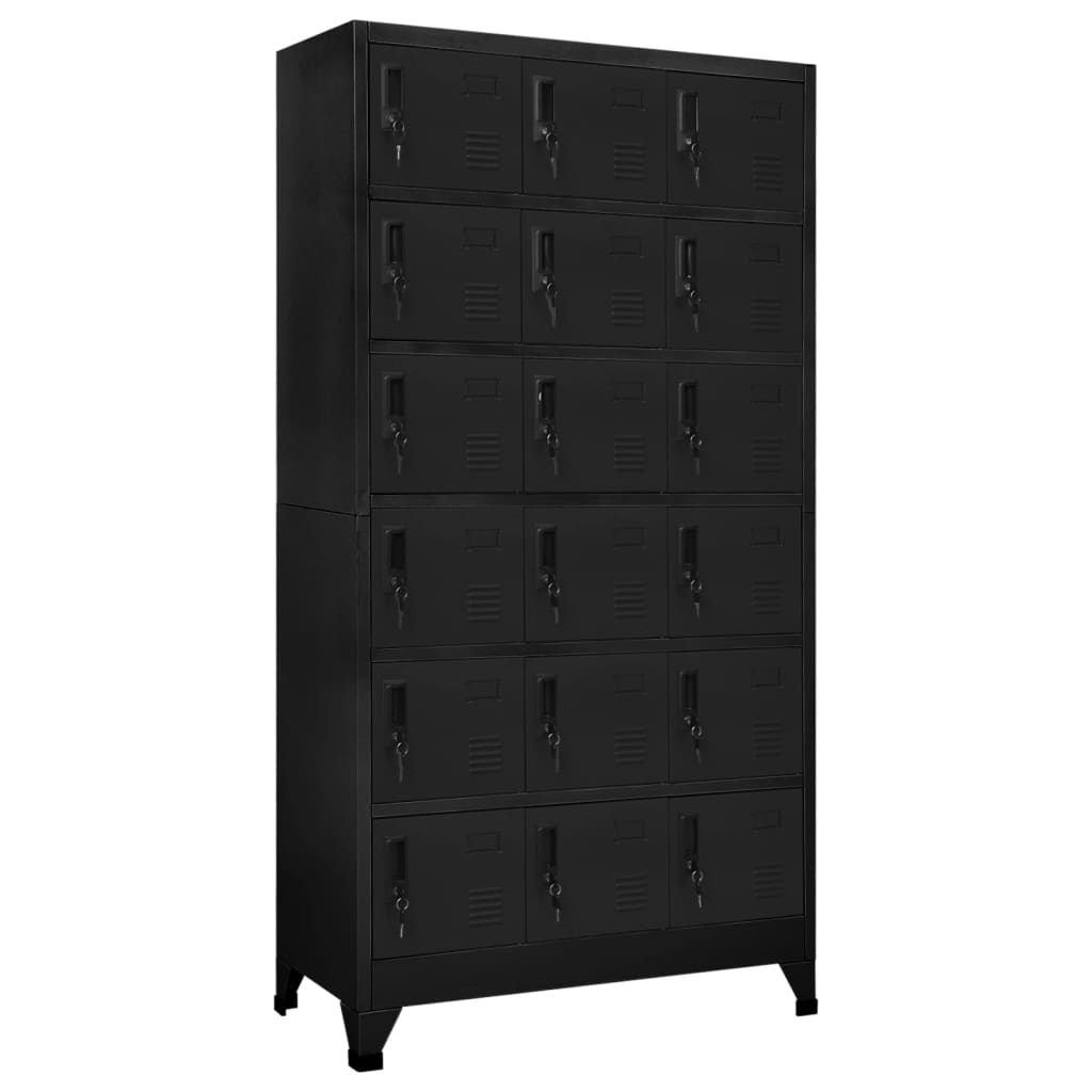 Vidaxl cacifo 90x40x180 cm aço preto