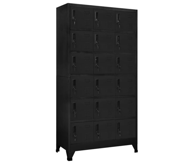 Vidaxl cacifo 90x40x180 cm aço preto