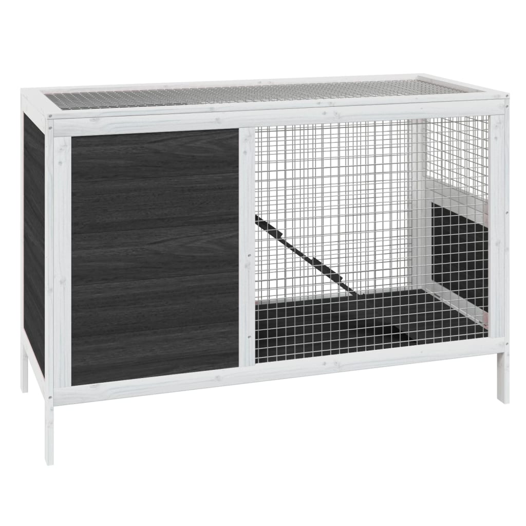 Vidaxl coelheira 103x44x69,5 cm pinho maciço cinzento