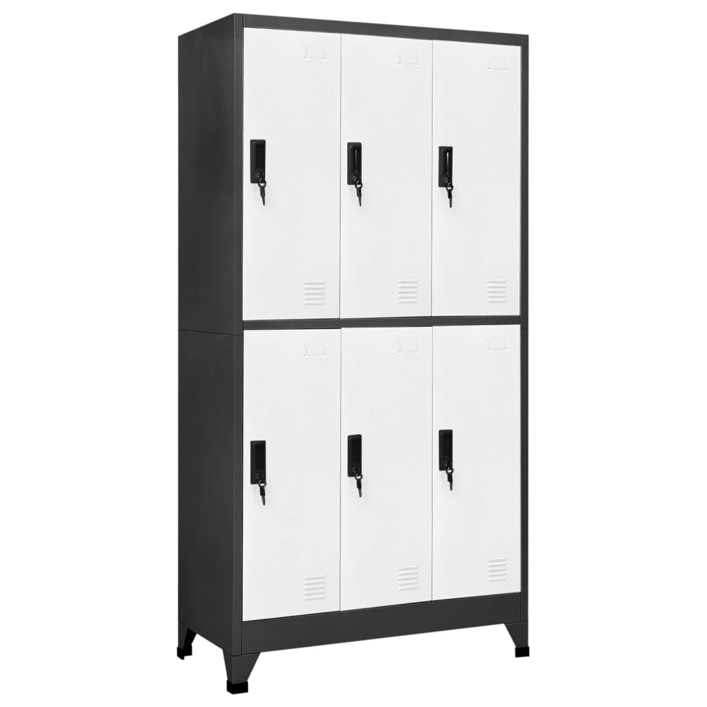 Vidaxl cacifo aço 90x45x180 cm antracite e branco