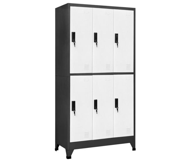 Vidaxl cacifo aço 90x45x180 cm antracite e branco