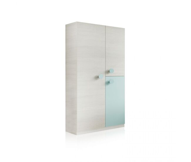 Roupeiro yuki branco alpes - verde acqua 90 x 200 x 52 cm