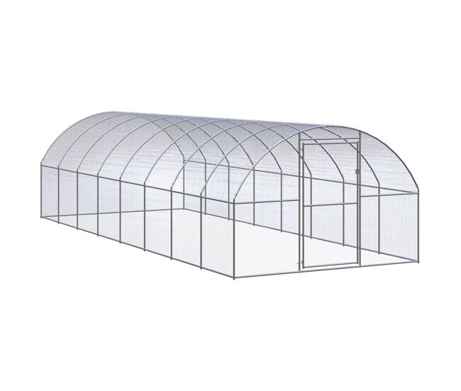 Vidaxl galinheiro de exterior 3x8x2 m aço galvanizado