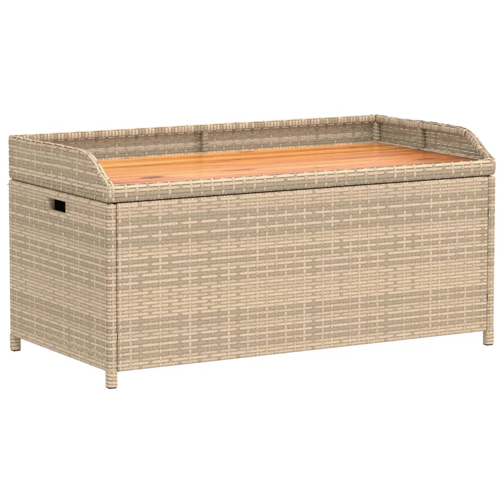 Vidaxl banco de arrumação 100x50x52 cm vime pe/acácia mistura de beges